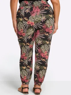 Jerseyhose mit Tropical-Print