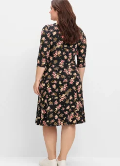 Jerseykleid in kniebedeckender Länge, Viskose