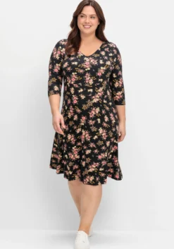 Jerseykleid in kniebedeckender Länge, Viskose