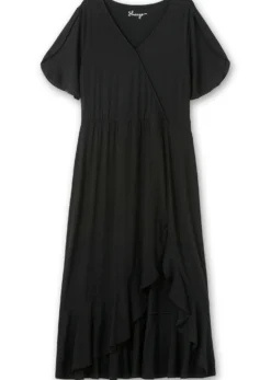 Jerseykleid in Wickeloptik, mit Volantrock