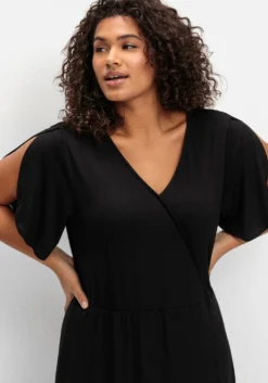 Jerseykleid in Wickeloptik, mit Volantrock