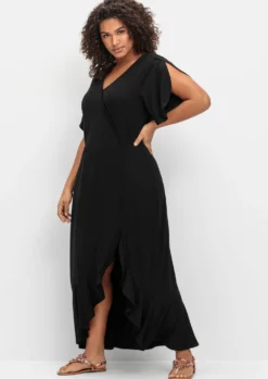 Jerseykleid in Wickeloptik, mit Volantrock