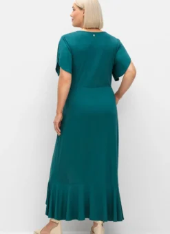 Jerseykleid in Wickeloptik, mit Volantrock