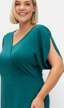 Jerseykleid in Wickeloptik, mit Volantrock