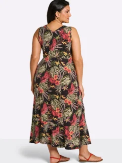 Jerseykleid mit Volant am Saum