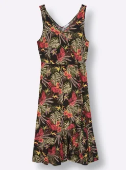 Jerseykleid mit Volant am Saum