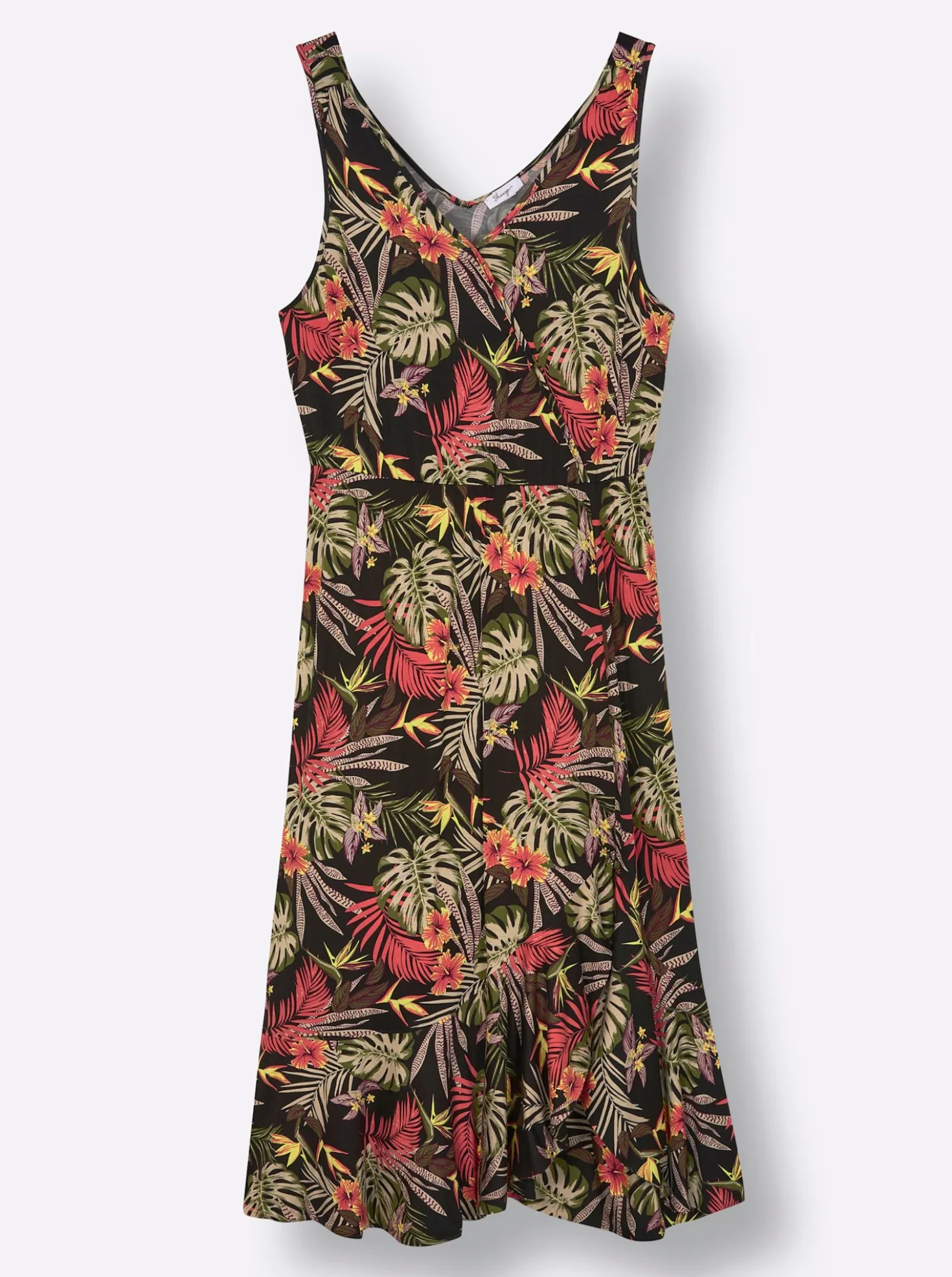 Jerseykleid mit Volant am Saum