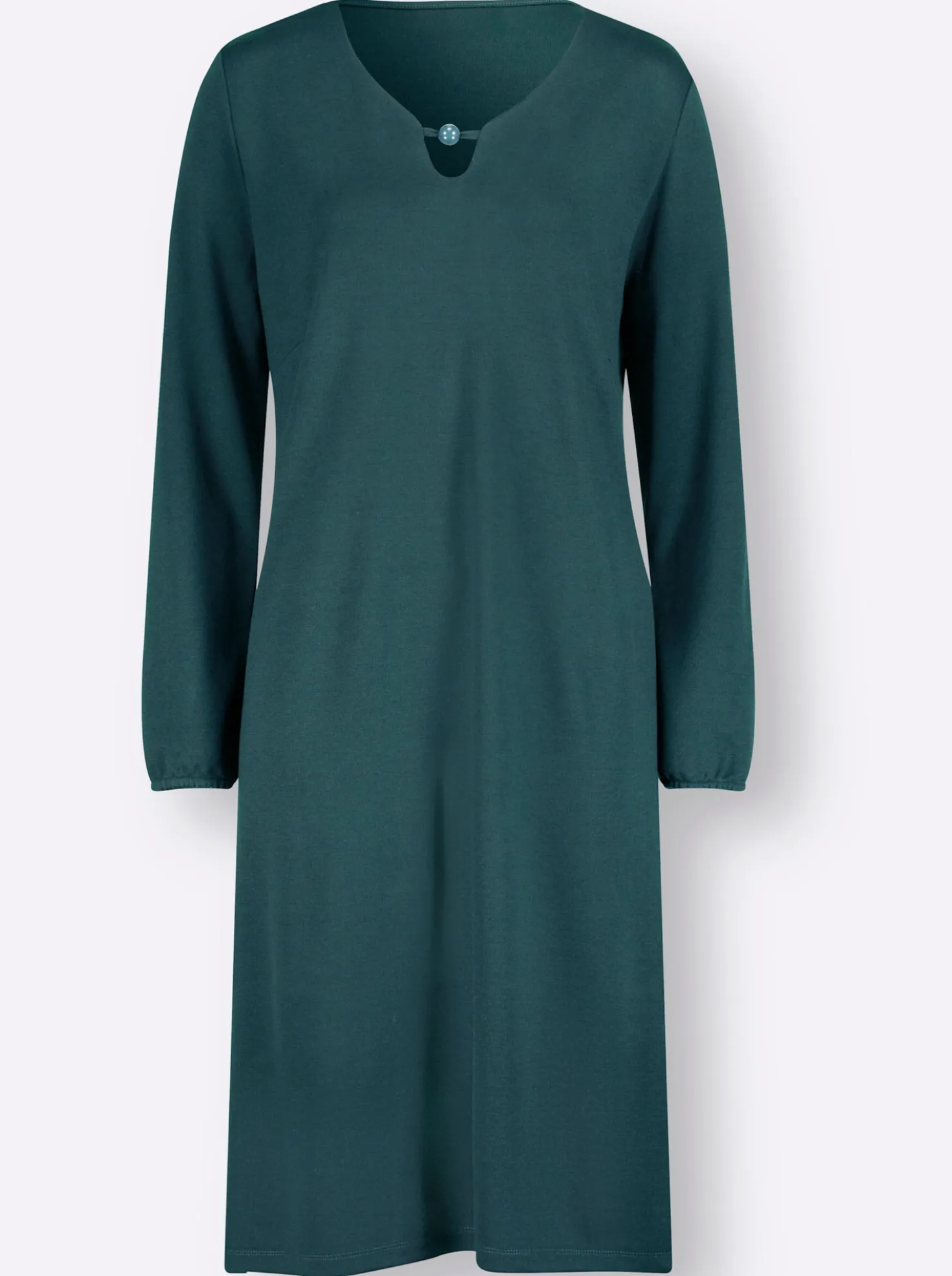 Jerseykleid mit Zierperlen am Ausschnitt