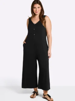 Jumpsuit mit kurzer Knopfleiste