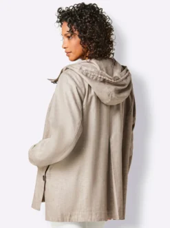 Kapuzenjacke im Leinen-Viskose-Mix