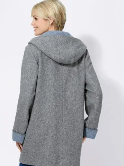 Kapuzenjacke in Woll-Optik