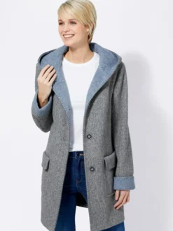 Kapuzenjacke in Woll-Optik