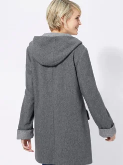 Kapuzenjacke in Woll-Optik