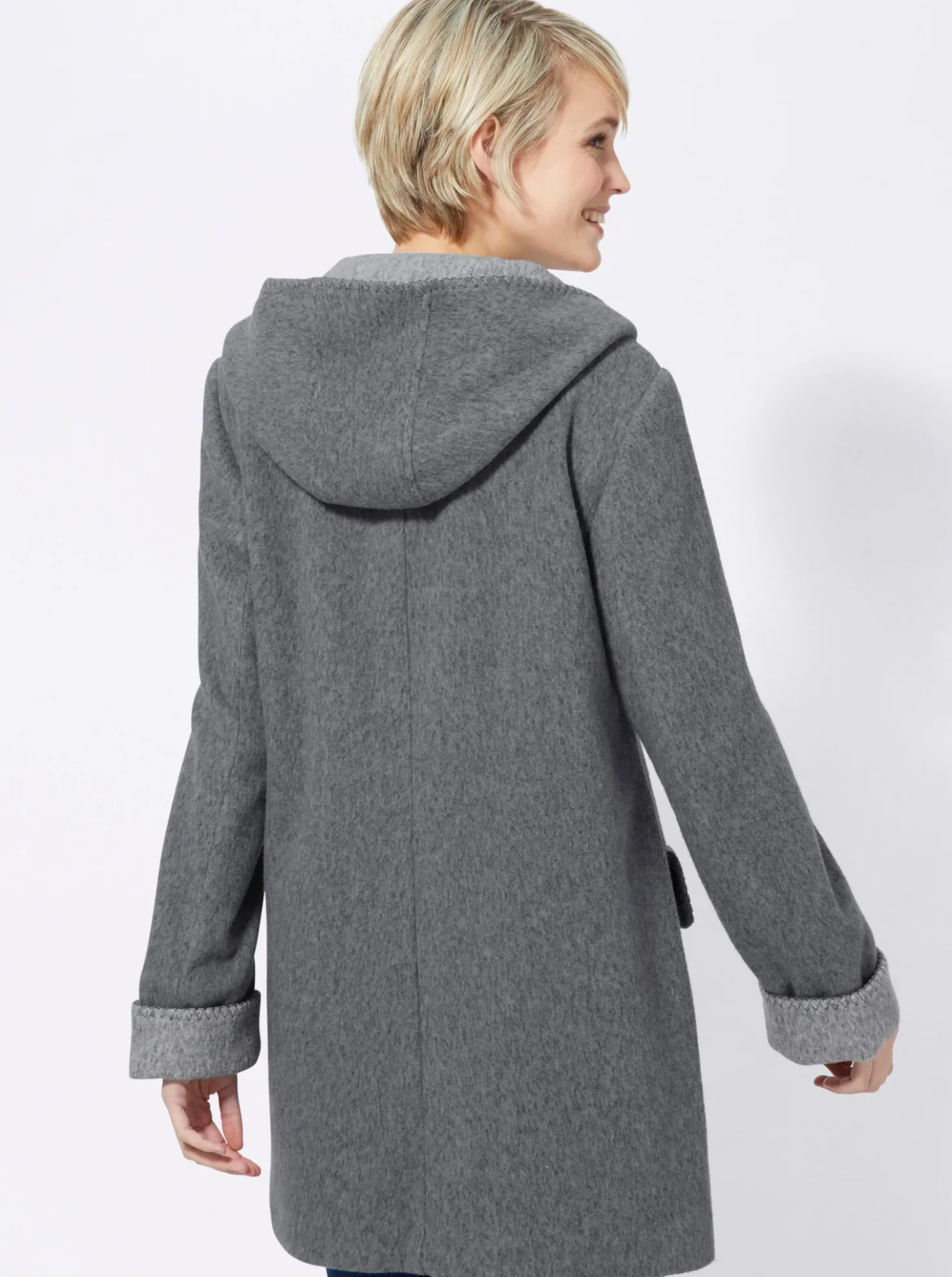 Kapuzenjacke in Woll-Optik