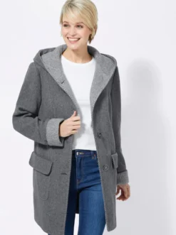 Kapuzenjacke in Woll-Optik