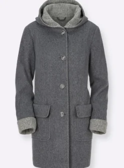 Kapuzenjacke in Woll-Optik
