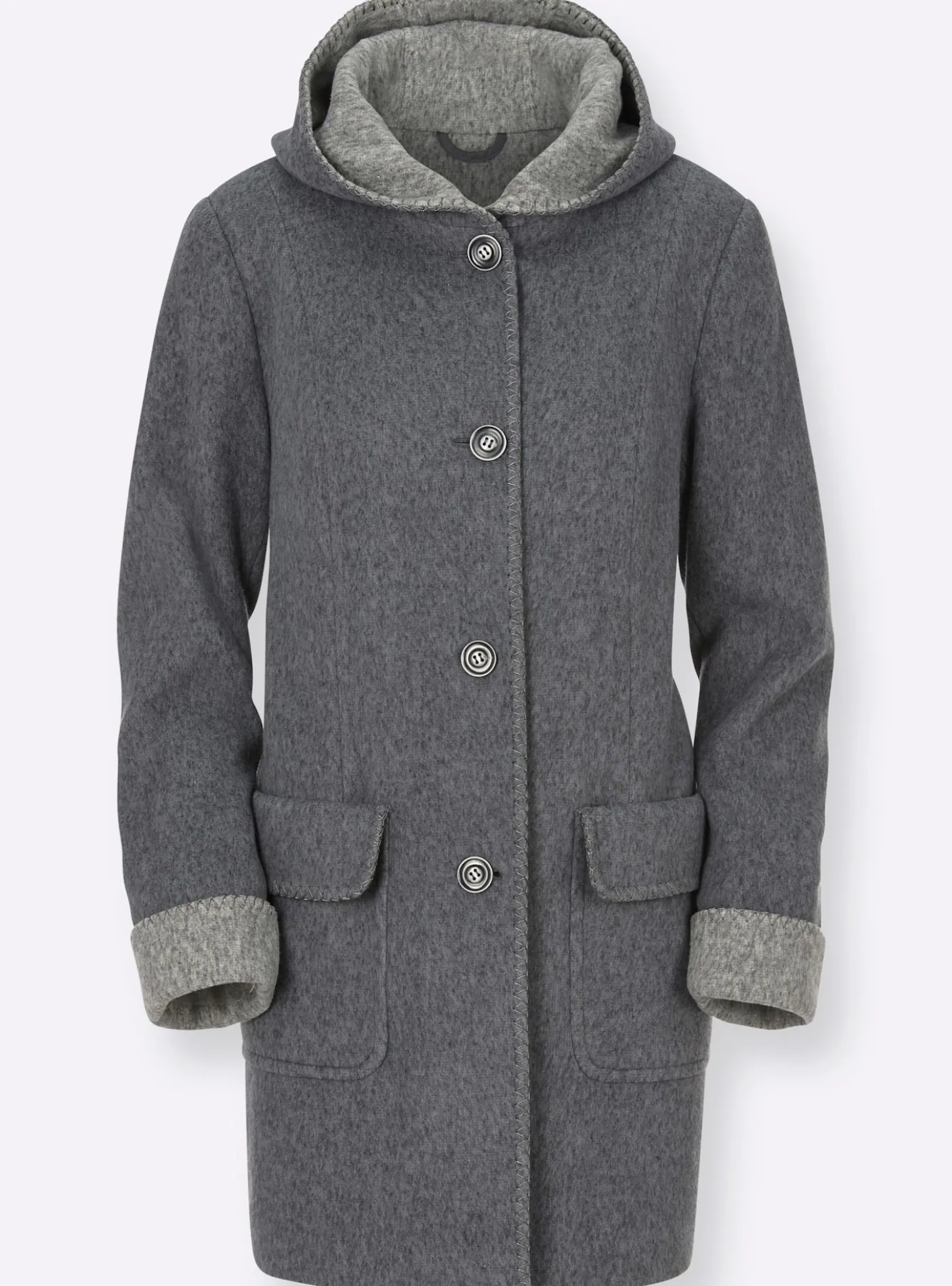 Kapuzenjacke in Woll-Optik