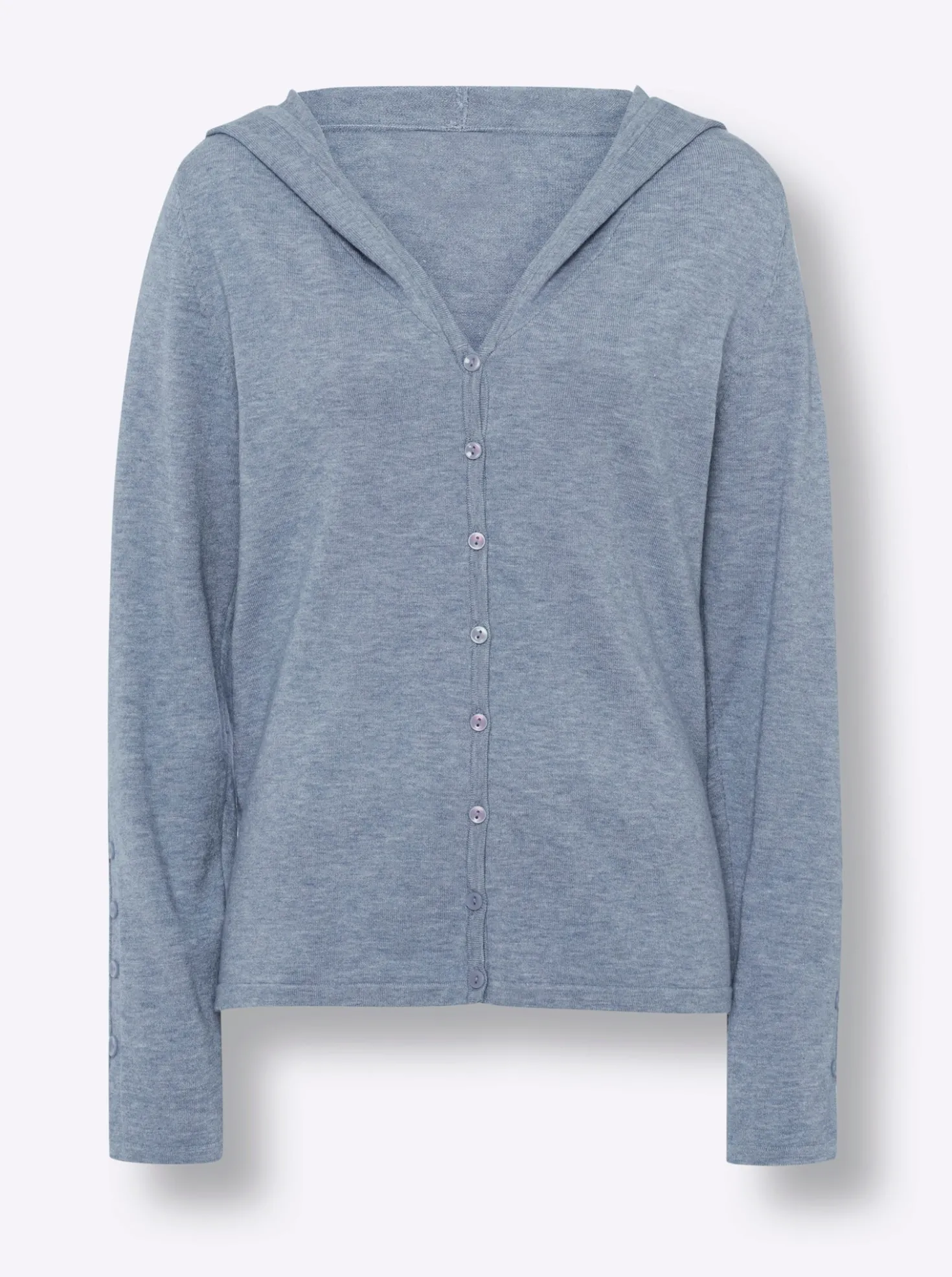Kapuzenstrickjacke in Feinstrick-Qualität