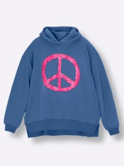 Kapuzensweatshirt mit Neon-Print vorn