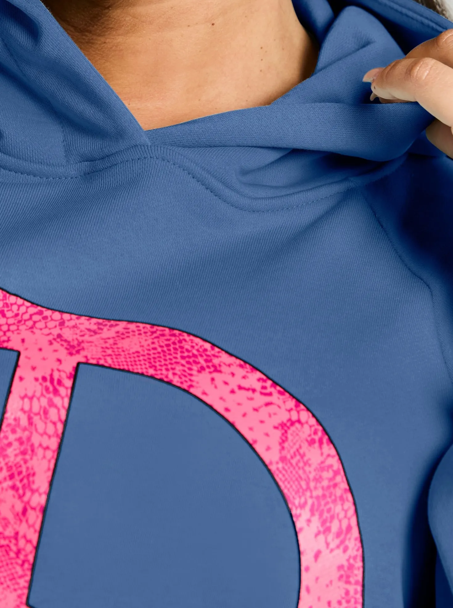 Kapuzensweatshirt mit Neon-Print vorn