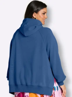 Kapuzensweatshirt mit Neon-Print vorn