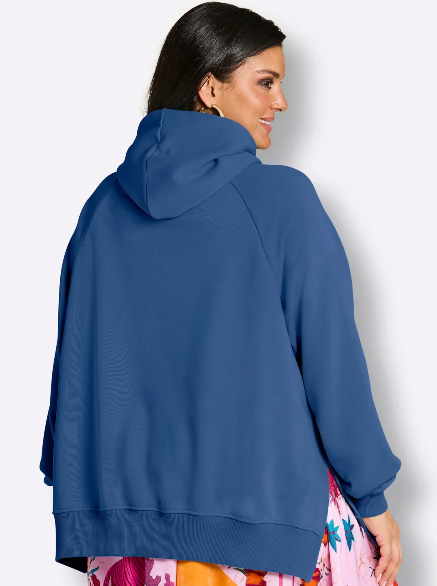Kapuzensweatshirt mit Neon-Print vorn