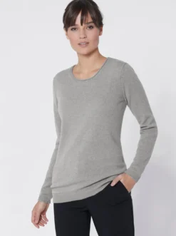 Kaschmirpullover mit Rollkanten