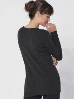Kaschmirpullover mit Rollkanten
