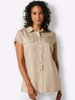 Kurzarm-Bluse aus reinem Lyocell