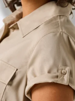 Kurzarm-Bluse aus reinem Lyocell