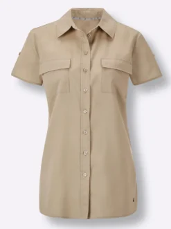 Kurzarm-Bluse aus reinem Lyocell