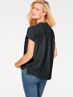 Kurzarm-Bluse in Oversize-Passform