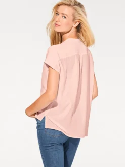 Kurzarm-Bluse in Oversize-Passform