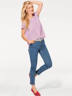 Kurzarm-Bluse in Oversize-Passform
