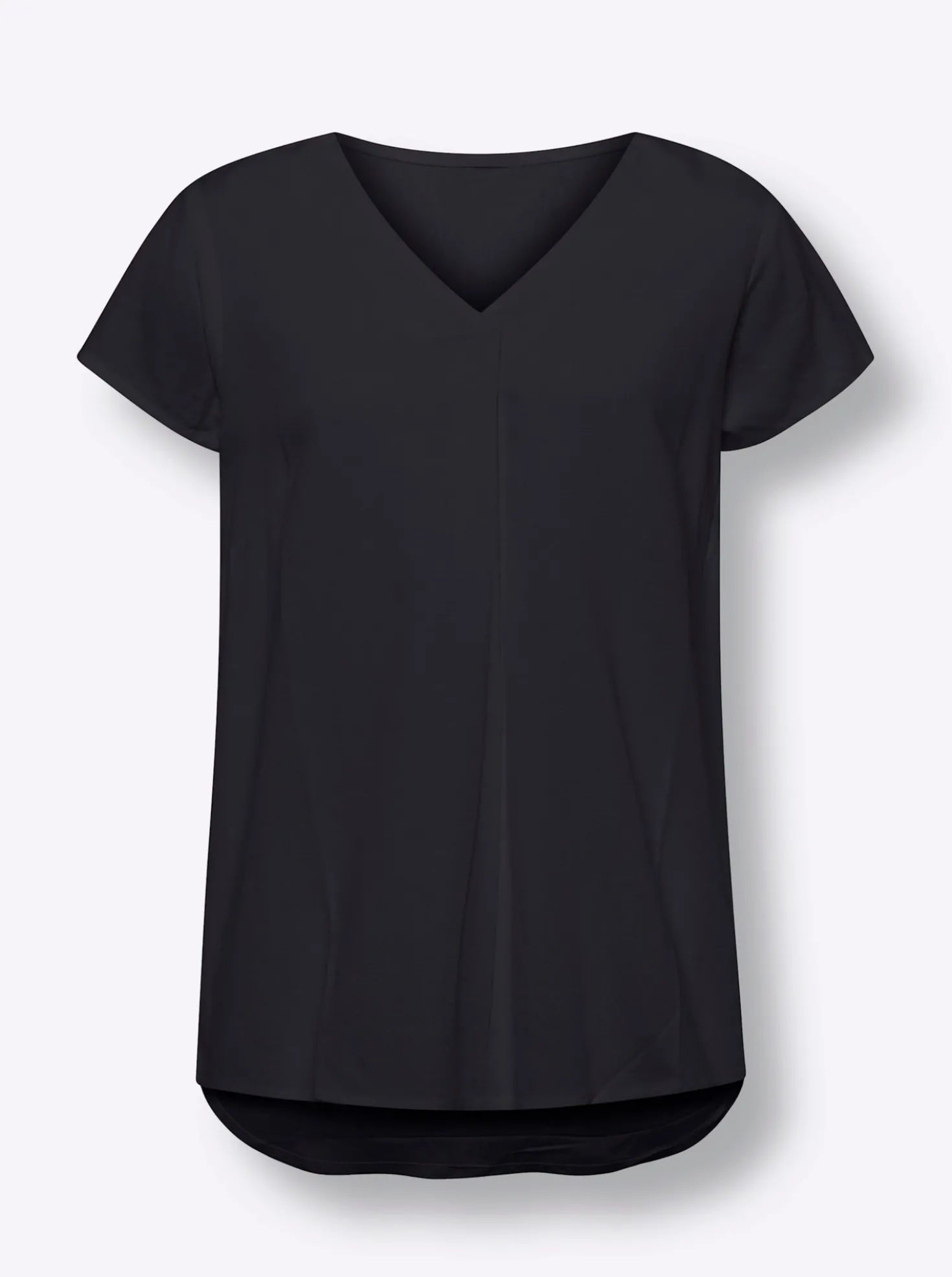 Kurzarm-Bluse mit Leinen-Anteil