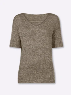 Kurzarmpullover mit Pailletten