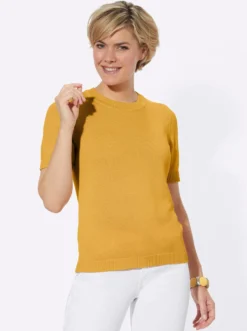 Kurzarmpullover mit Rippabschlüssen
