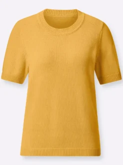 Kurzarmpullover mit Rippabschlüssen