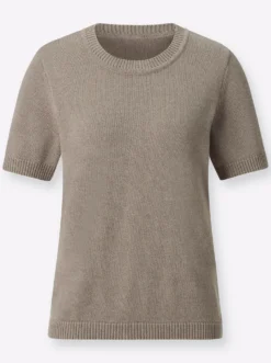 Kurzarmpullover mit Rippabschlüssen