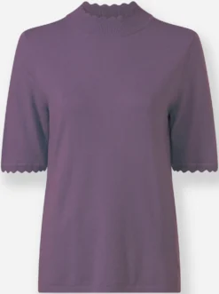 Kurzarmpullover mit Wellenkanten