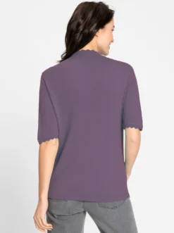 Kurzarmpullover mit Wellenkanten