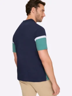 Kurzarmshirt aus Baumwolle. Colour Blocking