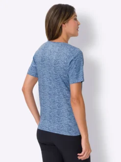 Kurzarmshirt in Melange-Optik