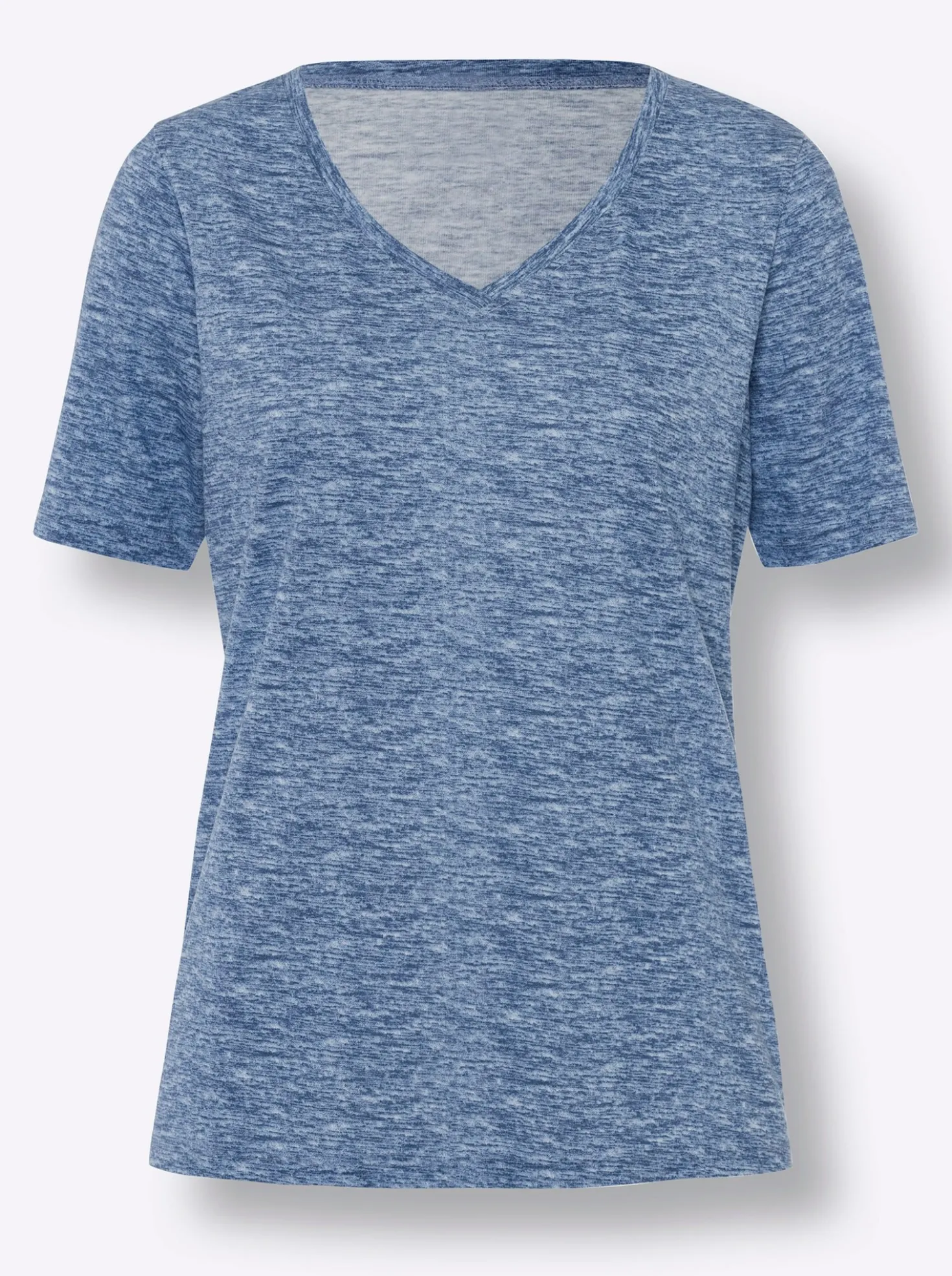 Kurzarmshirt in Melange-Optik
