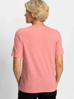 Kurzarmshirt mit Blümchenstickerei