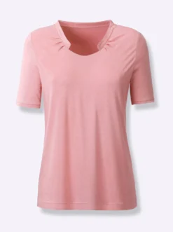 Kurzarmshirt mit Falten vorne
