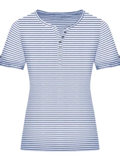 Kurzarmshirt mit fixiertem Ärmel-Aufschlag