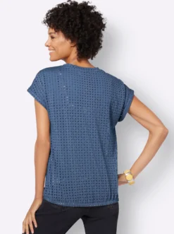 Kurzarmshirt mit Lochmuster