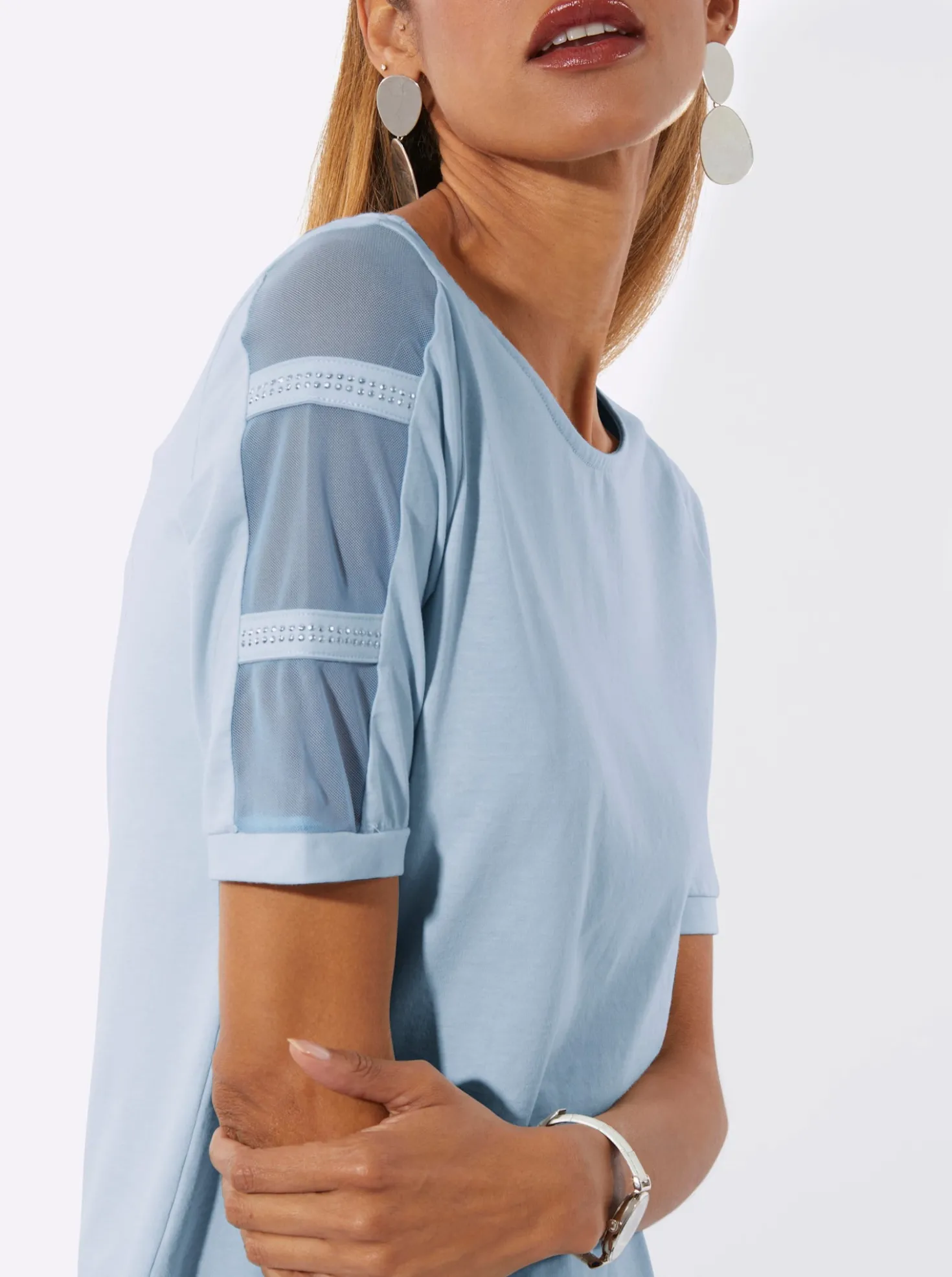 Kurzarmshirt mit Mesh an den Ärmeln