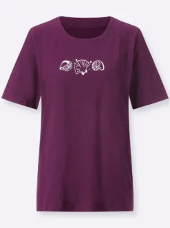 Kurzarmshirt mit Muschel-Druck